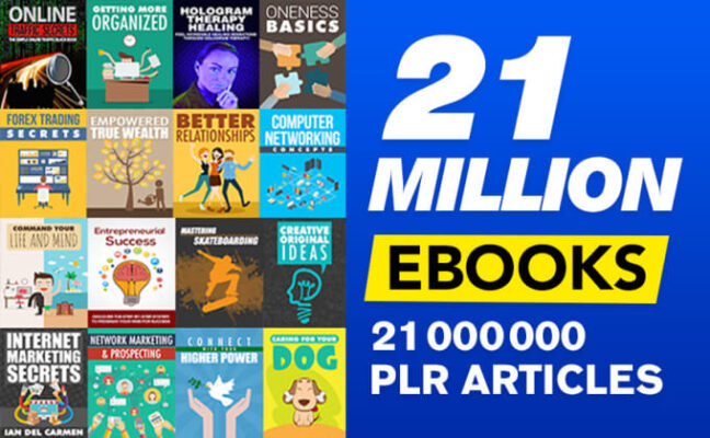 21 million ebooks plr articles and virtual merchandise